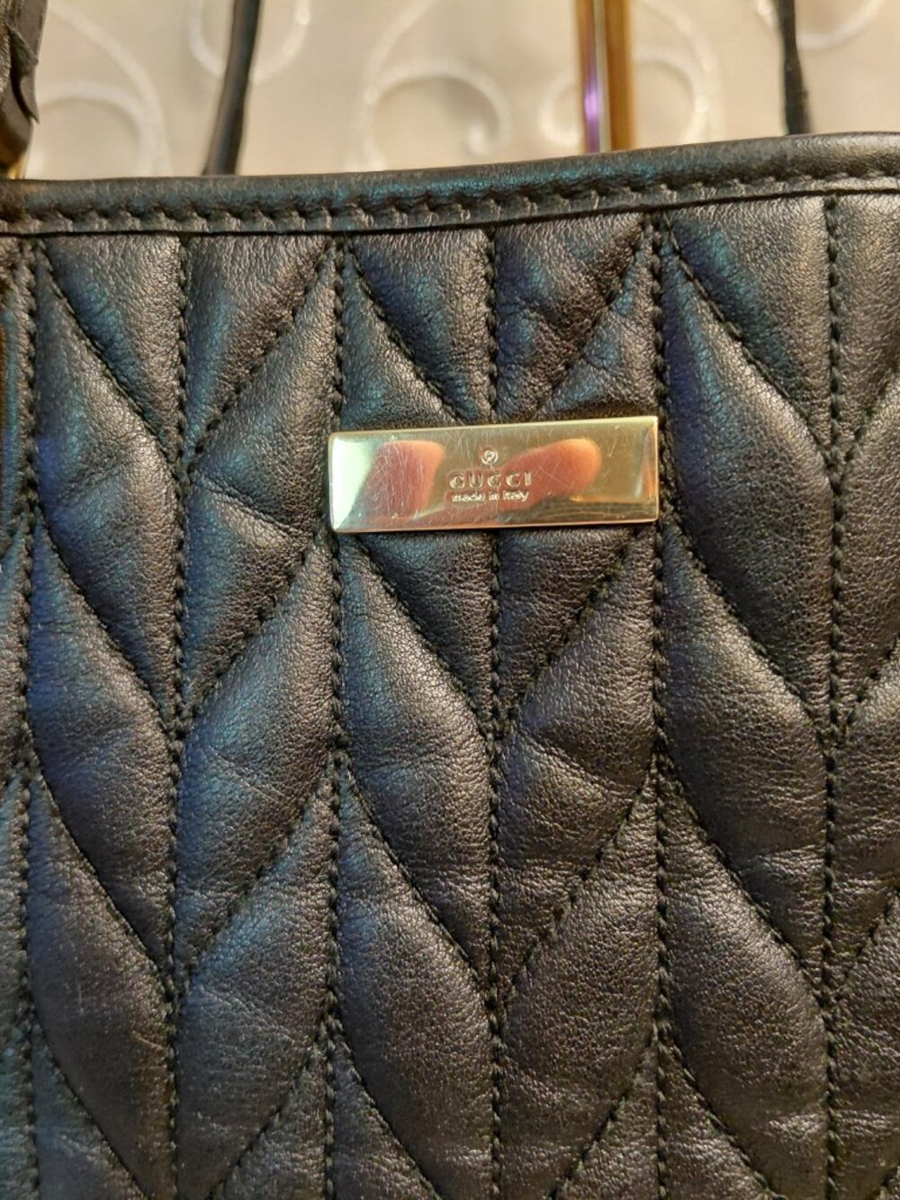 Vintage Gucci black quilted leather matelassé mini tote shoulder bag - Picture 4 of 12